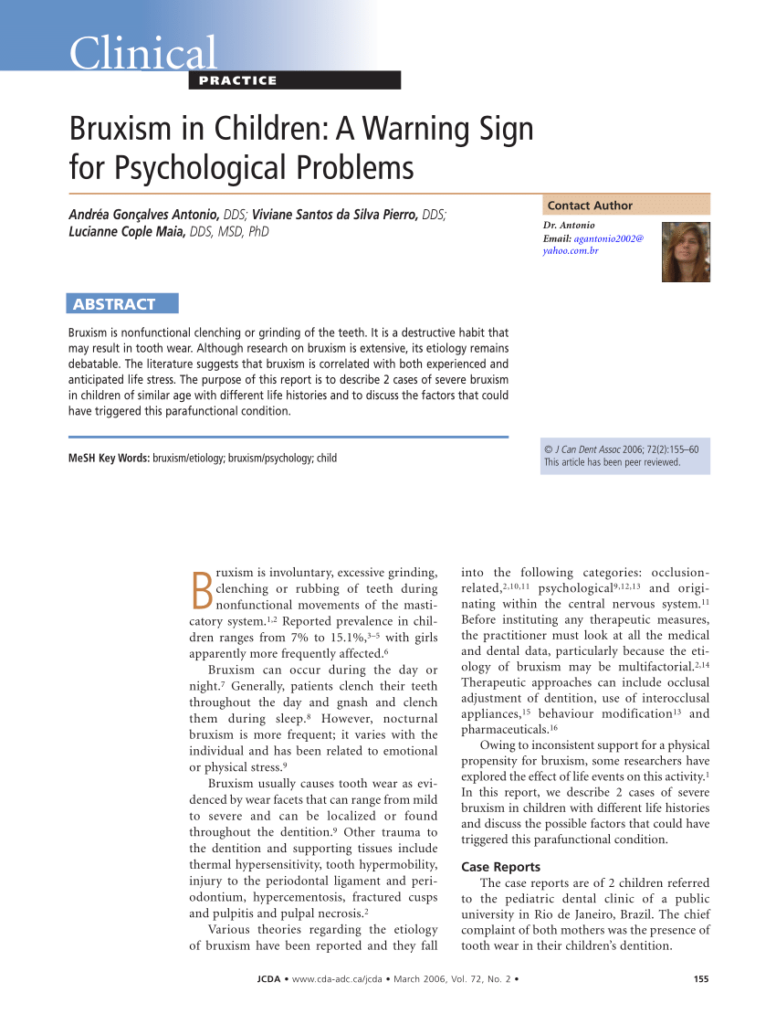 Bruxism in Children: Recognizing and Addressing the Problem