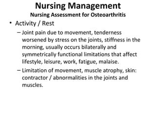 Important Nursing Considerations for Osteoarthritis