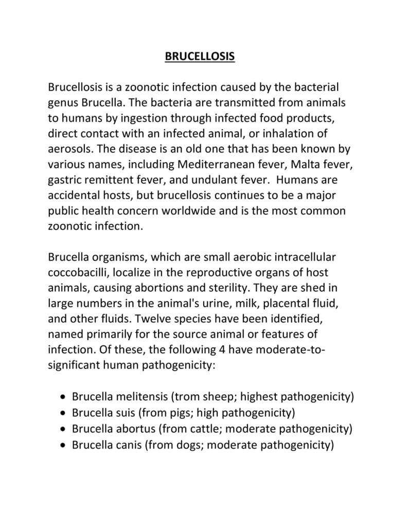 Nursing Considerations for Brucellosis