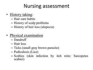 Nursing Considerations for Dandruff