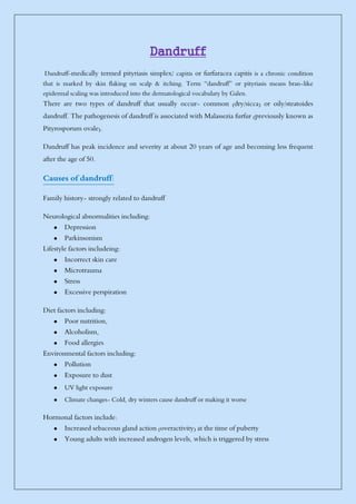 Nursing Considerations for Dandruff