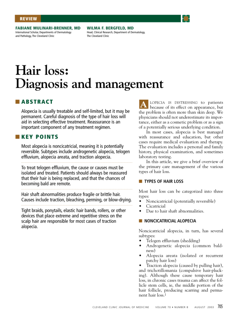 Nursing Considerations for Hair Loss