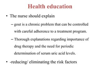 Nursing Considerations for Managing Gout