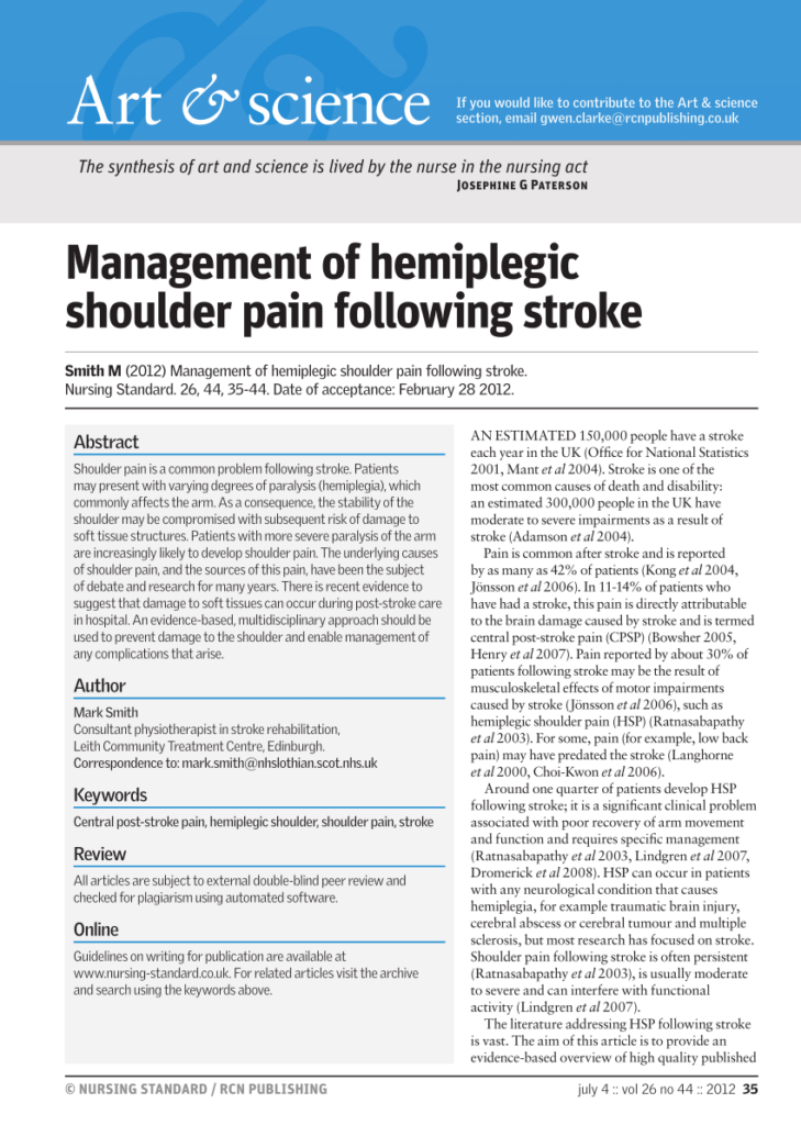 Nursing Considerations for Managing Shoulder Pain