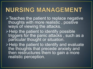 Nursing Considerations for Panic-Anxiety Disorders Nursing Considerations for Panic-Anxiety Disorders